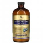 Кальций магний цитрат с витамином Д3, вкус голубики, Liquid Calcium Magnesium Citrate With Vitamin D3 Natural Blueberry Flavor, Solgar, 473 мл - Фото миниатюра 1