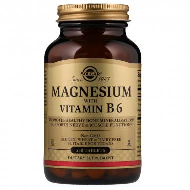 Магний, витамин В6, Magnesium Vitamin B6, Solgar, 250 таблеток Магний, витамин В6, Magnesium Vitamin B6, Solgar, 250 таблеток