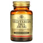Натуральная Омега-3, ДГК растительного происхождения, Naturally Sourced Omega-3 Vegetarian DHA 200mg, Solgar, 200 мг, 50 вегетарианских мягких желатиновых капсул - Фото миниатюра 1