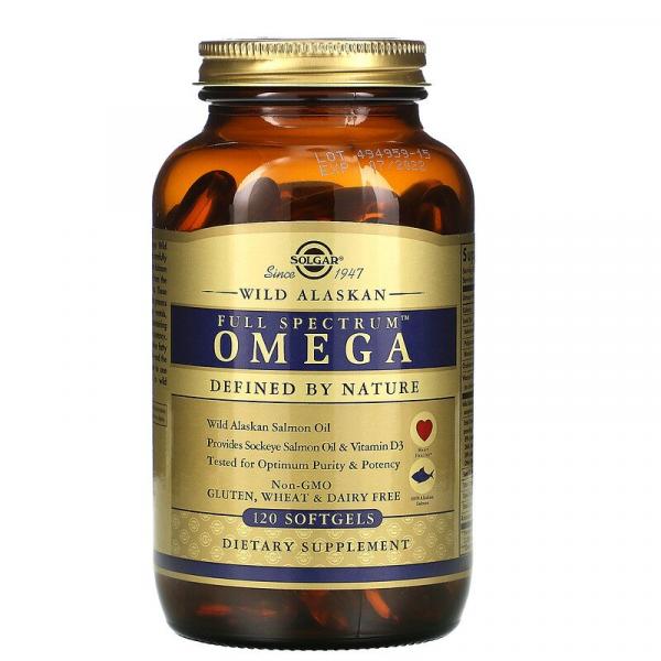 Жир из лосося аляскинского (Full Spectrum Omega), Омега, Solgar, 120 капсул  - Фото 3