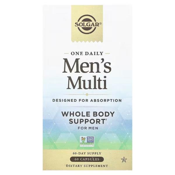 Мультивитамины для мужчин, One Daily Men's Multi, Solgar, 60 капсул - Фото 1