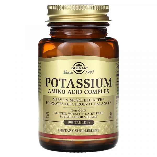 Комплекс амінокислот калію, Potassium Amino Acid Complex, Solgar, 100 таблеток - Фото 1