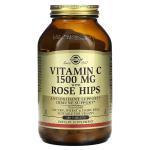 Витамин С с шиповником, Vitamin C with Rose Hips, Solgar, 1500 мг, 180 таблеток - Фото миниатюра 1
