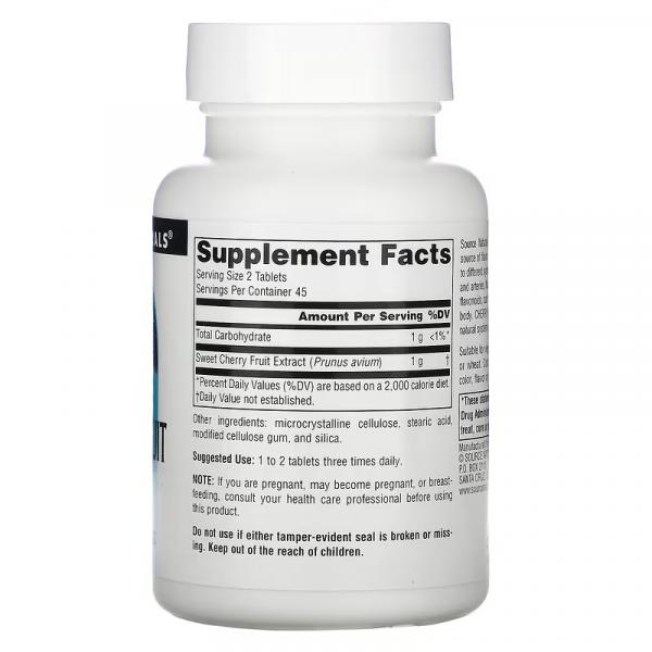 Экстракт плодов вишни, Cherry Fruit Extract, Source Naturals, 500 мг, 90 таблеток - Фото 2