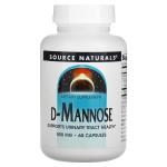 D-манноза, D-Mannose, Source Naturals, 500 мг, 60 капсул - Фото миниатюра 1
