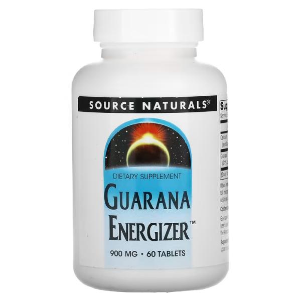 Энергетик с гуараной, Guarana Energizer, Source Naturals, 900 мг, 60 таблеток - Фото 1