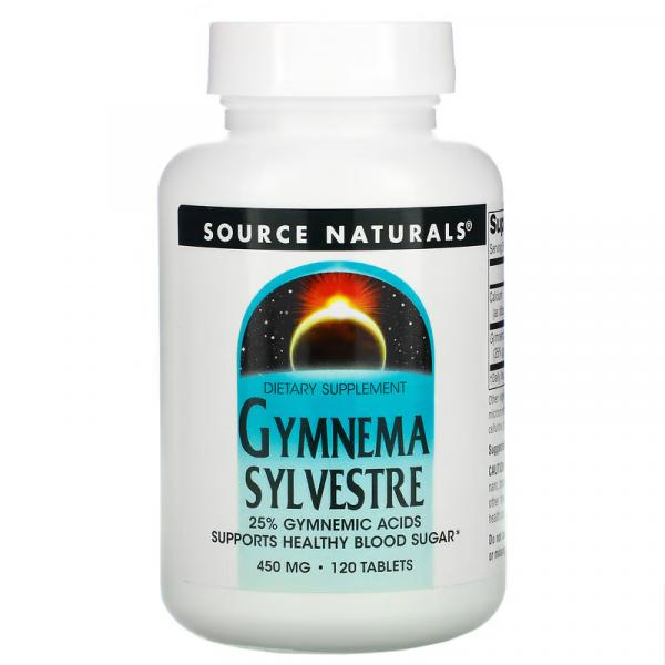 Джимнема сильвестра, Gymnema Sylvestre, Source Naturals, 450 мг, 120 таблеток - Фото 1