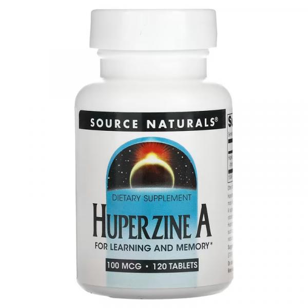 Гуперзин А, Huperzine A, Source Naturals, 100 мкг, 120 таблеток - Фото 1