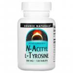 N-ацетил L-тирозин, N-Acetyl L-Tyrosine, Source Naturals, 300 мг, 120 таблеток - Фото миниатюра 1