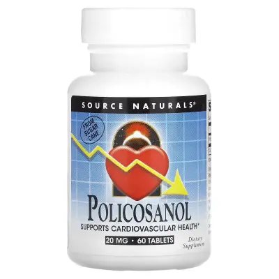 Поликозанол, Policosanol, Source Naturals, 20 мг, 60 таблеток
