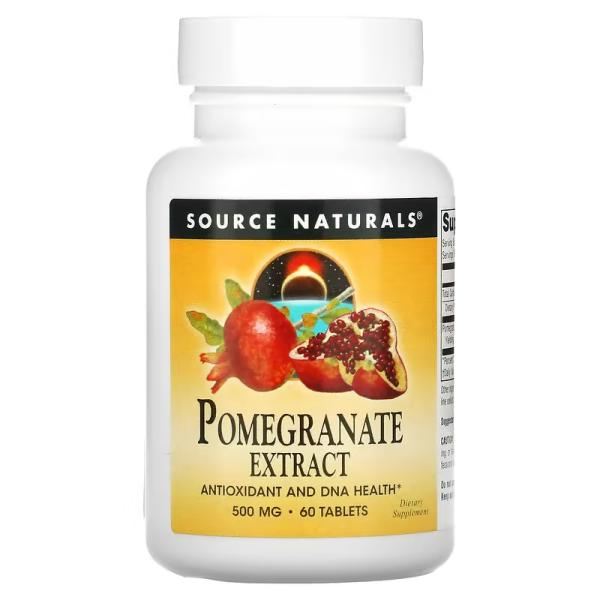 Экстракт граната, Pomegranate Extract, Source Naturals, 250 мг, 60 таблеток - Фото 1