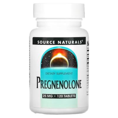 Прегненолон, Pregnenolone, Source Naturals, 25 мг, 120 таблеток