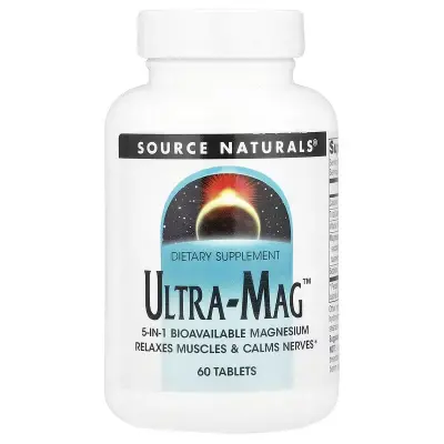 Магній (ультра), Ultra-Mag, Source Naturals, 60 таблеток