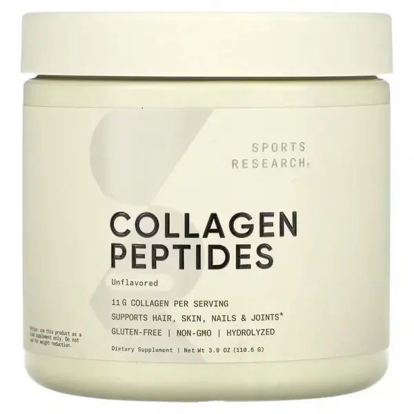 Пептиды коллагена, без ароматизаторов, Sports Research, 3,9 унций (110,7 г)  - Фото 1