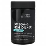Омега-3 и рыбий жир с витамином D3, тройной силы, Omega-3 Fish Oil D3 Triple Strength, Sports Research, 1040 мг и 62,5 мкг (2500 МЕ), 120 мягких таблеток - Фото миниатюра 1