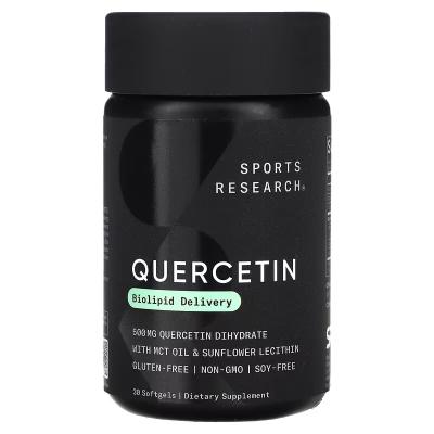 Кверцетин, Quercetin, Sports Research, 30 капсул
