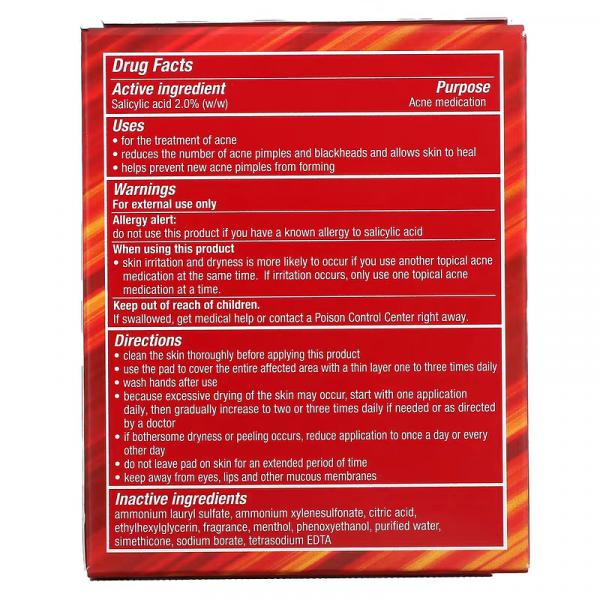 Контроль акне, максимальное действие, без спирта, Maximum, Alcohol Free, Single-Step, Stridex, 90 мягких салфеток - Фото 3