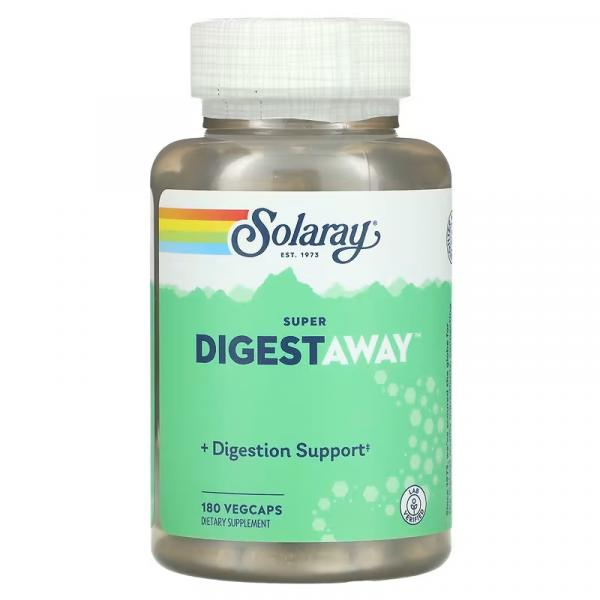 Смесь ферментов для поддержки пищеварения, Super Digestaway, Solaray, 180 растительных капсул - Фото 1