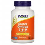 Супер омега 3 6 9, Super Omega 3-6-9, Now Foods, 1200 мг, 90 капсул  - Фото миниатюра 1