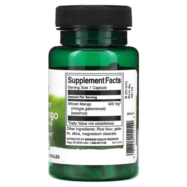 Африканское манго полного спектра, Full Spectrum African Mango, Swanson, 400 мг, 60 капсул - Фото 2