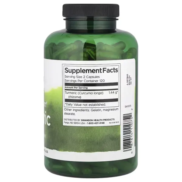 Куркума повного спектру дії, Full Spectrum Turmeric, Swanson, 1440 мг, 240 капсул (720 мг в 1 капсулі) - Фото 2