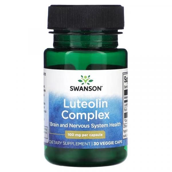 Лютеолиновый комплекс, Luteolin Complex, Swanson, 100 мг, 30 вегетарианских капсул - Фото 1