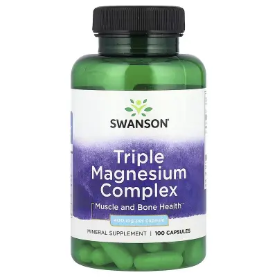 Тройной комплекс магния, Triple Magnesium Complex, Swanson, 400 мг, 100 капсул