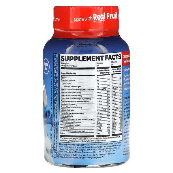 Жевательные мультивитамины, для детей от 3 лет, ягодный вкус, Multi-Vitamin Ages 3 Smurf Berry, The Smurfs, 60 жевательных конфет - Фото 2