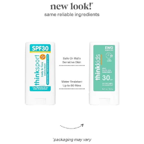 Солнцезащитный стик для детей, Face & Body Mineral Sunscreen Stick for Kids, think, Thinksport, SPF 30, 18,4 г - Фото 2