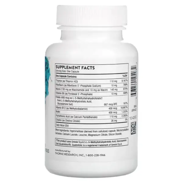 Комплекс витаминов группы В, Basic B Complex, Thorne Research, 60 гелевых капсул  - Фото 2