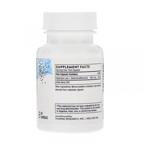 Селен (селенометионин), Selenomethionine, Thorne Research, 60 капсул  - Фото 2