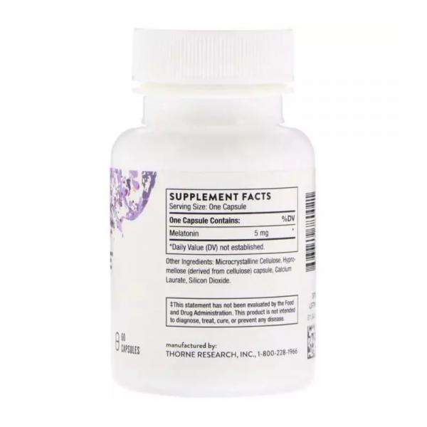 Мелатонін-5, Melaton-5, Thorne Research, 60 капсул - Фото 2