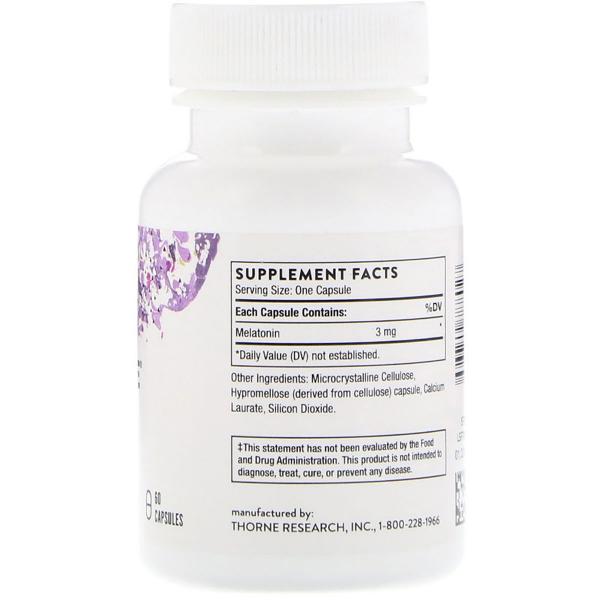 Мелатонин-3, Melaton-3, Thorne Research, 60 капсул  - Фото 2