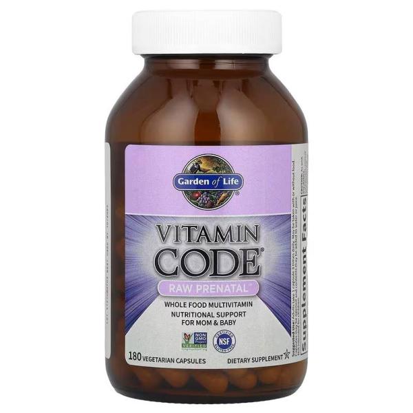 Витаміни для вагітних Garden of Life, Vitamin Code®, RAW Prenatal™, 180 вегетаріанських капсул - Фото 1