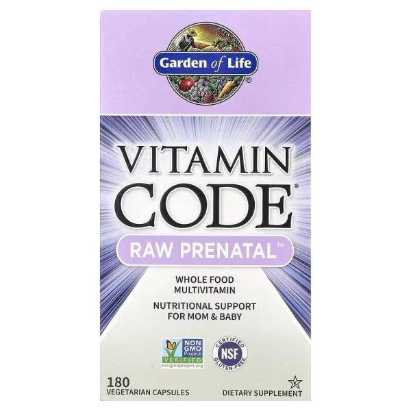 Витаміни для вагітних Garden of Life, Vitamin Code®, RAW Prenatal™, 180 вегетаріанських капсул - Фото 2