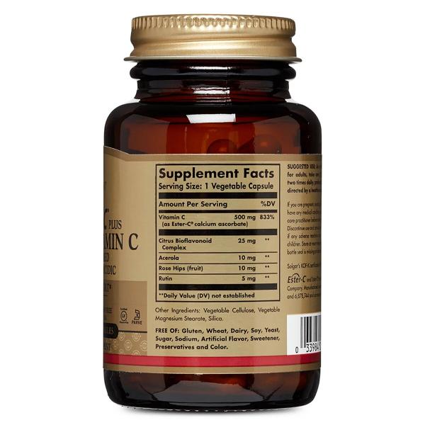 Витамин С Эстер Плюс (Ester-C Plus Vitamin C), Solgar, 500 мг, 50 капсул  - Фото 2