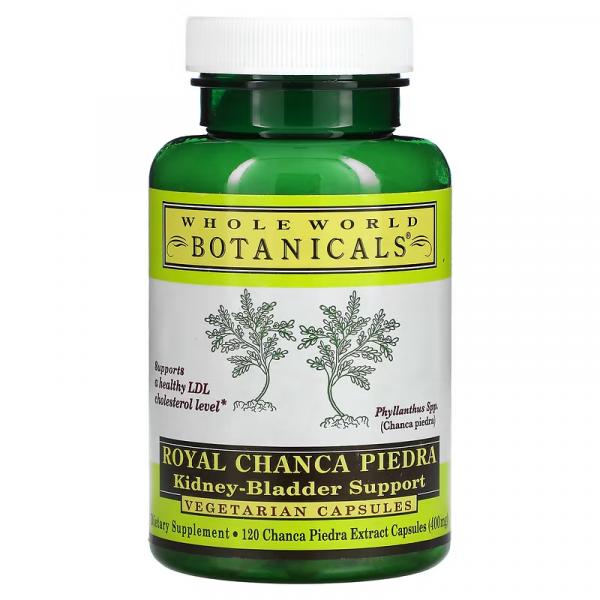 Для поддержки почек и мочевого пузыря, Royal Chanca Piedra Kidney Bladder Support, Whole World Botanicals, 400 мг, 120 вегетарианских капсул - Фото 1